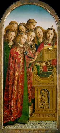 Singing Angels, from the left wing of the Ghent Altarpiece à Hubert & Jan van Eyck