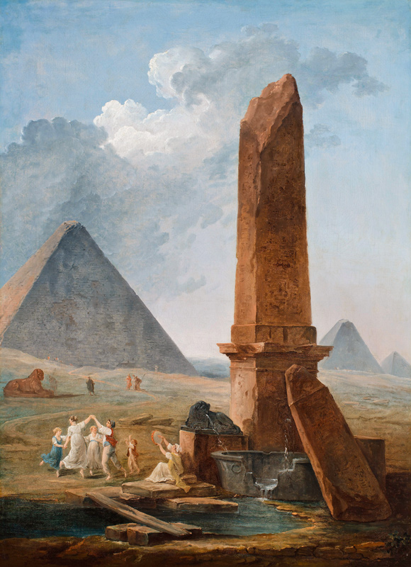 The Farandole Amidst Egyptian Monuments à Hubert Robert