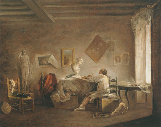 the studio of the painter à Hubert Robert