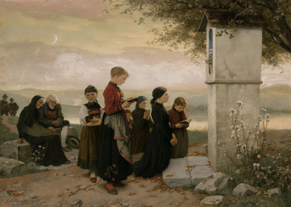Abendgebet (Das Gebet an der Kapelle) à Hubert Salentin