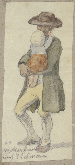 Bauer mit Kind auf dem Arm à Hugo Kauffmann