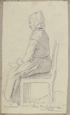 Sitting old woman