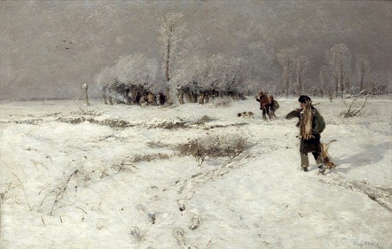 Hunting in the Snow à Hugo Muhlig