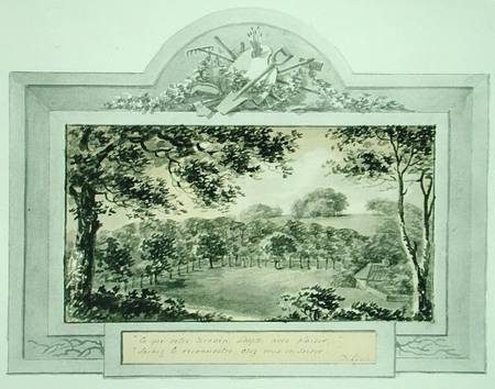 'After' view of the grounds, from the Red Book for Antony House à Humphry Repton