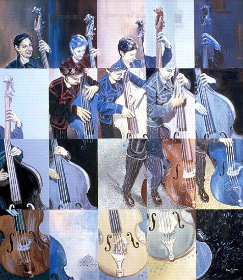 Paula Gardiner, Jazz Bassist, 1998 (oil on board)  à Huw S.  Parsons