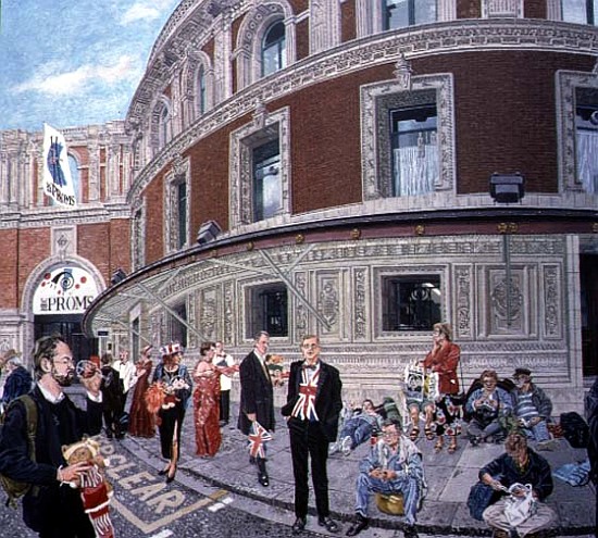 Promenaders at The Last Night, Royal Albert Hall, detail (oil on canvas)  à Huw S.  Parsons