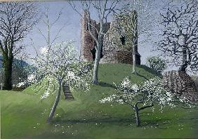 Longtown Castle, 1992 (gouache on card) 