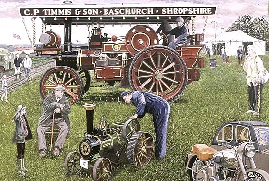 Traction Engines at the Show, 1993 (gouache on card)  à Huw S.  Parsons