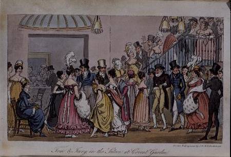 Tom and Jerry in the Saloon at Covent Garden, from 'Life in London' by Pierce Egan à I. Robert & George Cruikshank