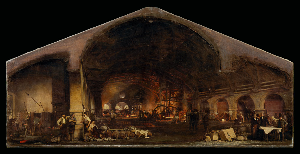 Interior of the Forge at Fourchambault à Ignace Francois Bonhomme