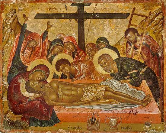 Die Kreuzabnahme à Icônes byzantines