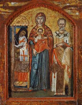 La mère de dieu et celui Saint Spiridon et Nicolas de BAri