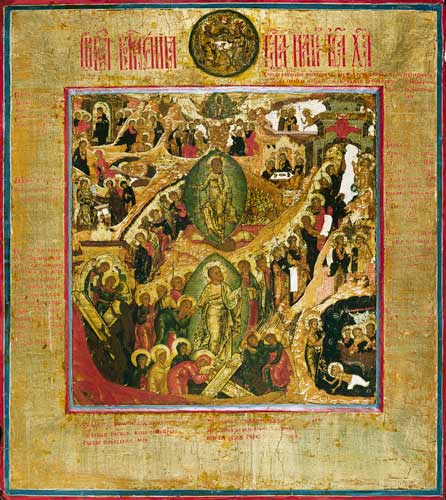 Voyage en enfer et résurrection du Christ à Icône (russe)