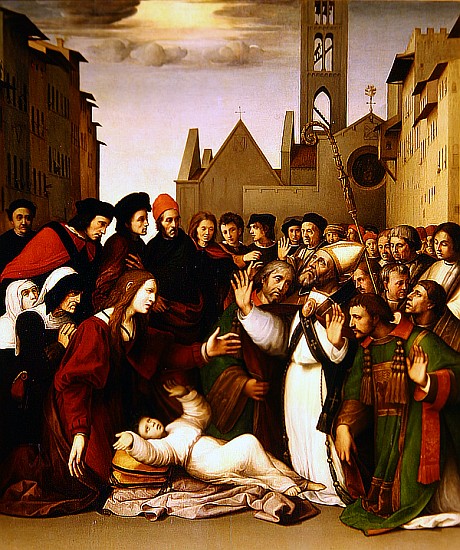 St. Zenobius Raising a Boy from the Dead à Il Ghirlandaio Ridolfo (Bigordi)