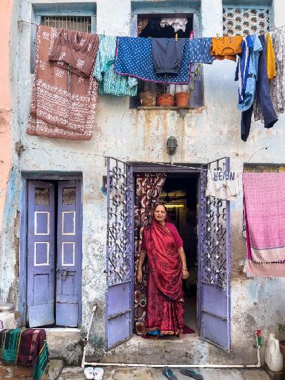 indian woman in red