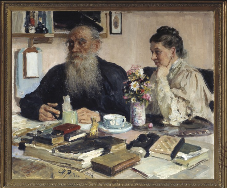 The author Leo Tolstoy with his wife in Yasnaya Polyana à Ilja Efimowitsch Repin