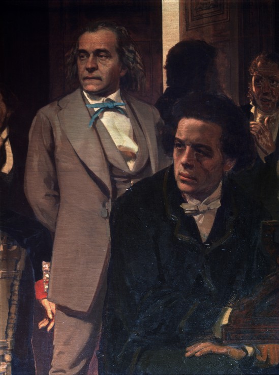 The composers Anton Rubinstein and Alexander Serov (Detail of the painting Slavonic composers) à Ilja Efimowitsch Repin