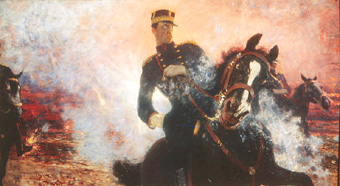 König Albert I. von Belgien bei der Explosion des Staudamms 1914 à Ilja Efimowitsch Repin