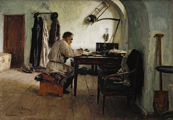 Leo Tolstoj im Schreibzimmer / Repin à Ilja Efimowitsch Repin