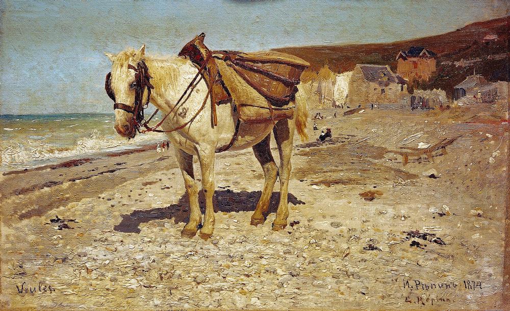 A Horse for carrying stones in Veules à Ilja Efimowitsch Repin