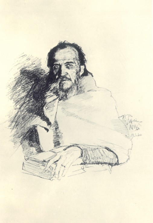 Portrait of the poet Yakov Polonsky (1820-1898) à Ilja Efimowitsch Repin