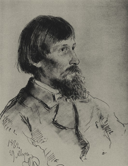 Portrait of the artist Viktor Vasnetsov (1848-1926) à Ilja Efimowitsch Repin