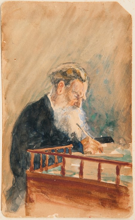 Portrait of the author Leo N. Tolstoy (1828-1910) à Ilja Efimowitsch Repin