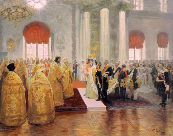 Wedding of Nicholas II /  Gem von Repin à Ilja Efimowitsch Repin