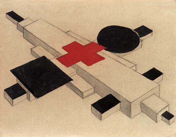 Design for a Suprematist architectural model, 1925-26 (India ink, w/c & pencil on à Ilya Grigorevich Chashnik