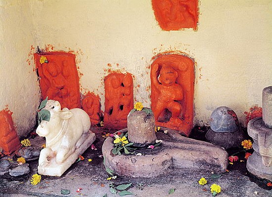 A shrine of a chapel on the Ganges à École indienne