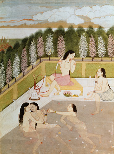 Girls Bathing, Pahari Style, Kangra School, Himachel Pradesh à École indienne
