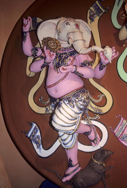 Idol of the Elephant headed god Ganesh (plaster)  à École indienne