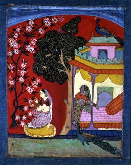 A Lady Plucking Blossoms, Southern Rajasthan or Deccan à École indienne