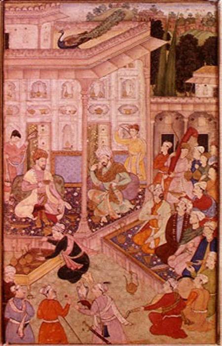 Meeting between Babur and Bedi Az Zaman Mirza à École indienne