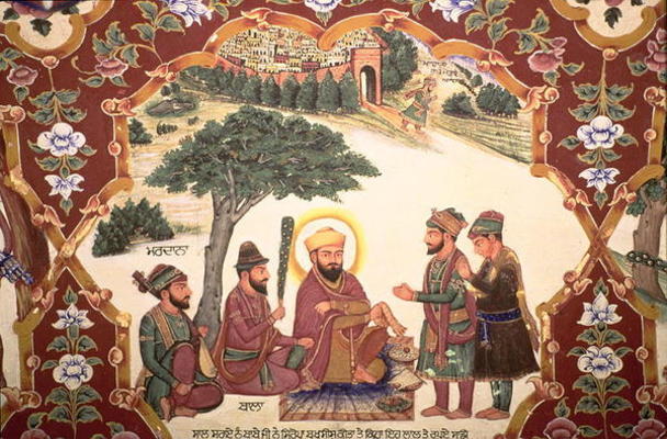 Religious painting at Gurudwara Baba Atalti (photo) à École indienne