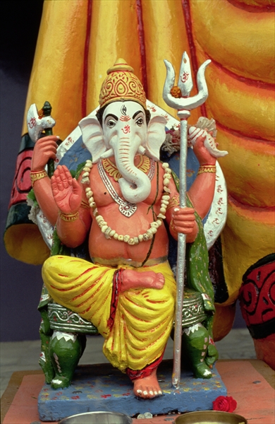 Statue of Ganesh, the Elephant God, Enthroned  à École indienne