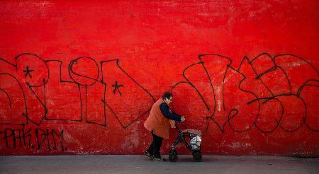 Woman with walkers