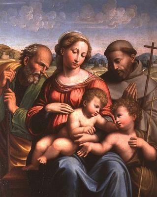 Holy Family with the Infant St. John the Baptist and St. Francis à Innocenzo da Imola