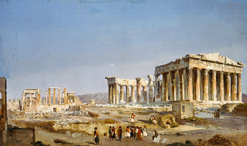 The Parthenon à Ippolito Caffi