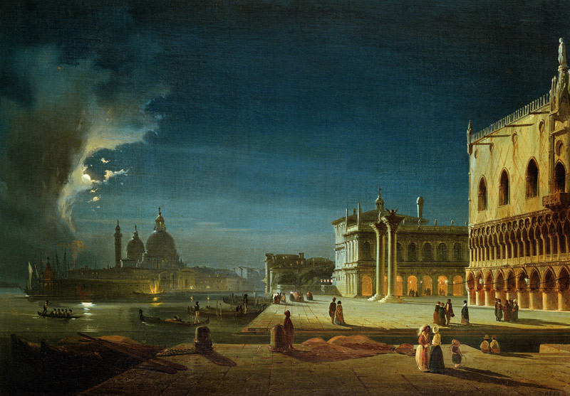 Venice by Moonlight à Ippolito Caffi