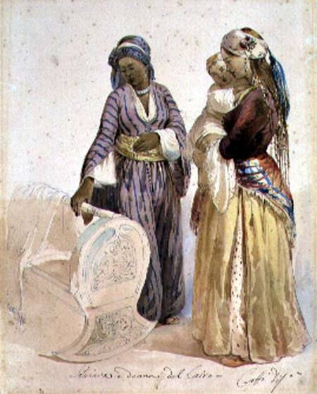 Slave and Woman from Cairo à Ippolito Caffi