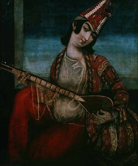 Young Woman Playing a Guitar à École iranienne