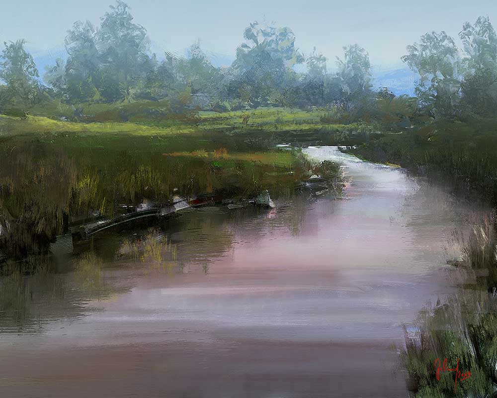 River Landscape à Georg Ireland