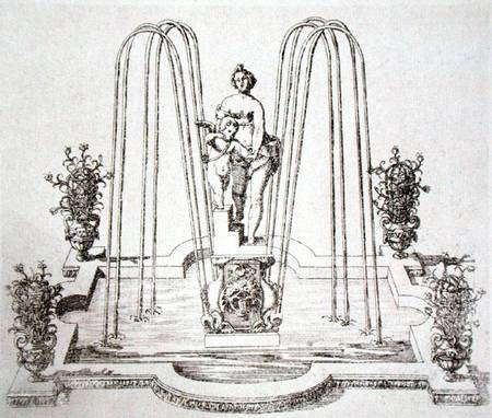 Fountain design from 'The Gardens of Wilton' à Isaac de Caus
