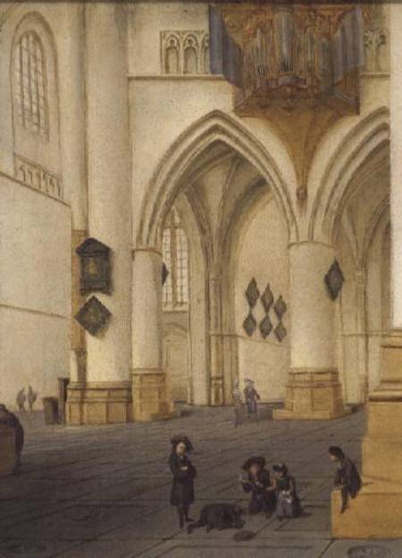 View of the south ambulatory of the church of St. Bavo, Haarlem à Isaac van Nickele