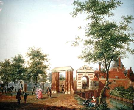 View of the Zylpoort, Harlem à Isaak Ouwater