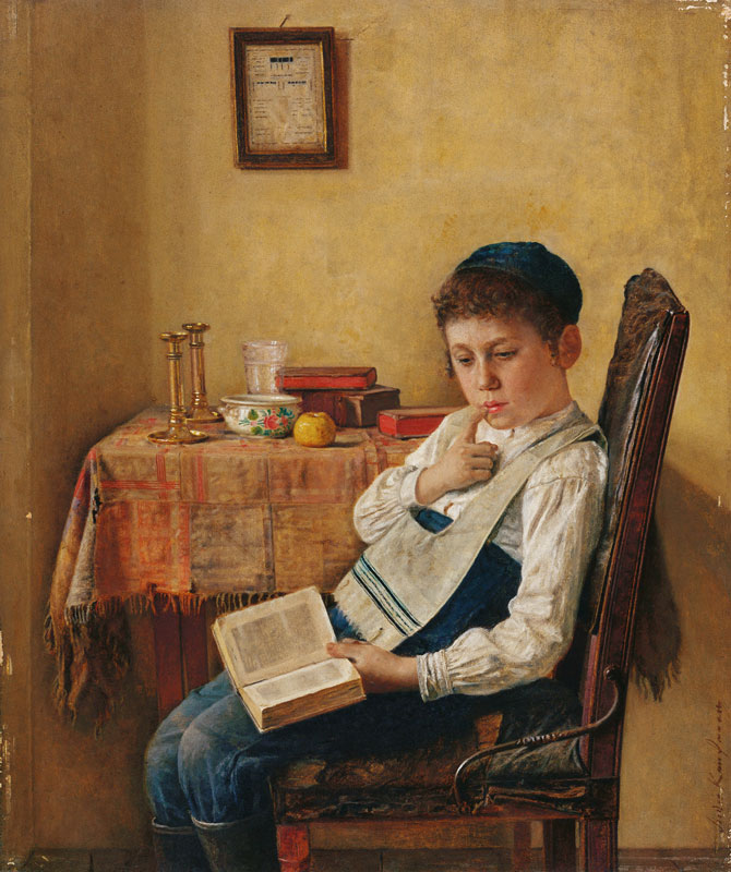 Junge beim Talmud-Studium. à Isidor Kaufmann