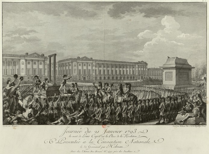 The Execution of Louis XVI in the Place de la Revolution on 21 January 1793 à Isidore Stanislas Helman