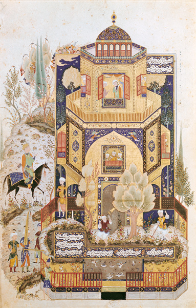 Khusrau in front of the Palace of Shirin à École islamique