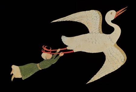 Merchant from Isfahan Flying, from 'The Wonders of the Creation and the Curiosities of Existence' by à École islamique
